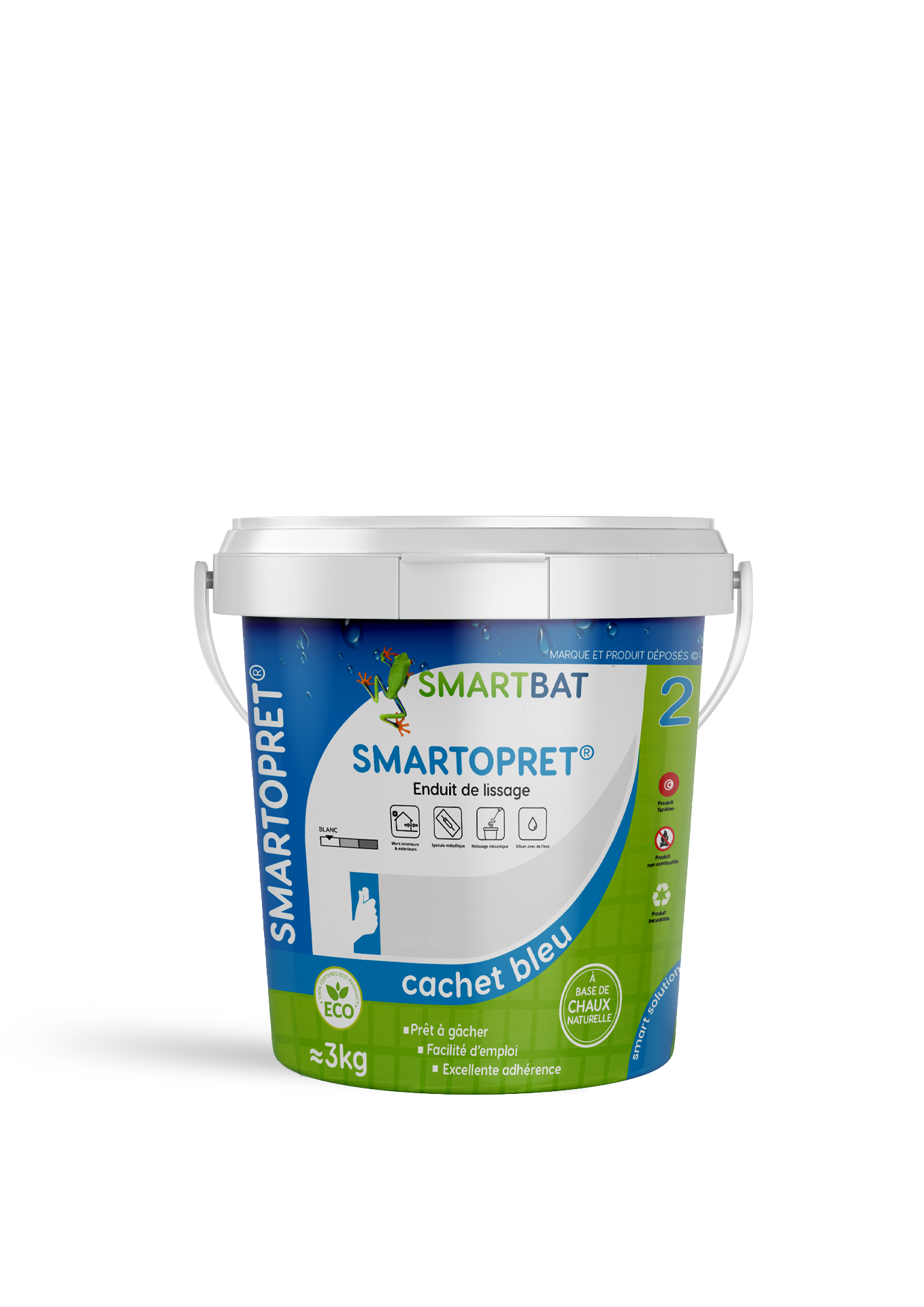 SEAU-SMARTOPRET-CACHET-BLEU enduit de lissage sp2 3kg